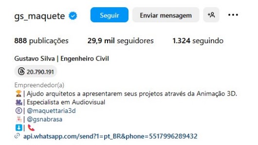 Exemplo de descrição no Instagram