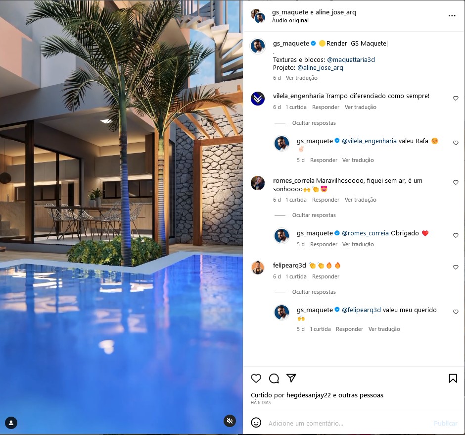 Exemplo de interação com seguidores do Instagram (respostas de comentários)