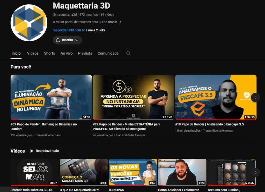 Canal YouTube Maquettaria 3D