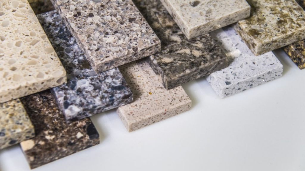 Seleção das opções de Textura de Granito populares nos projetos 3D residenciais
