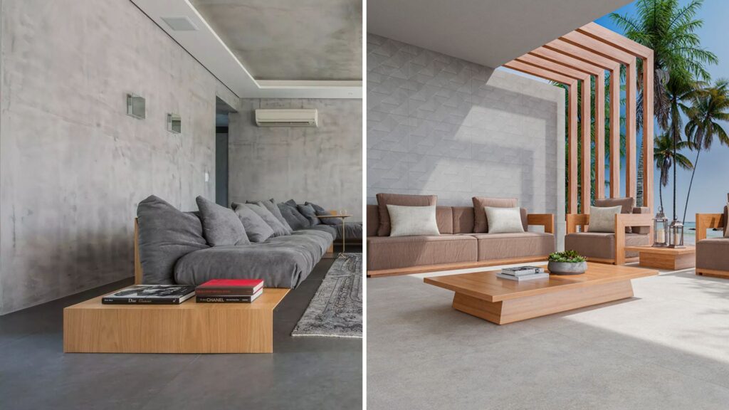 Onde aplicar textura de concreto - Ambientes internos ou externos
